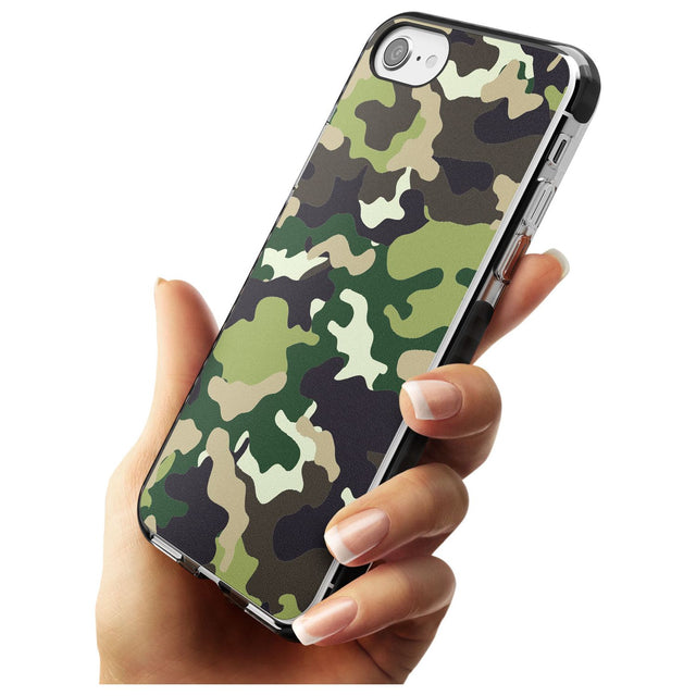 Green Camo Black Impact Phone Case for iPhone SE 8 7 Plus