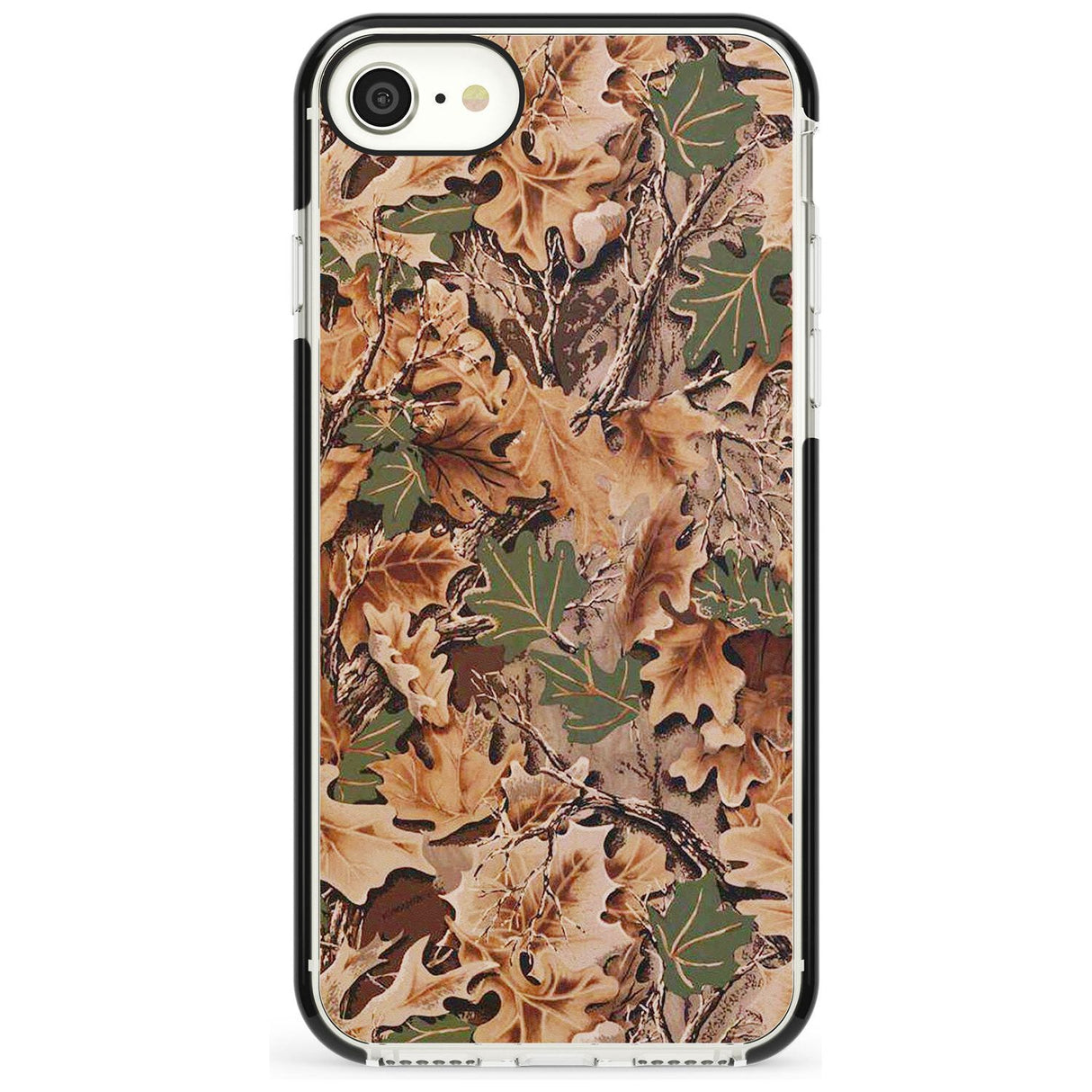 Leaves Camo Black Impact Phone Case for iPhone SE 8 7 Plus