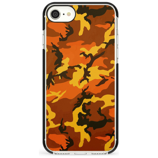 Orange Camo Black Impact Phone Case for iPhone SE 8 7 Plus