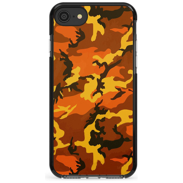 Orange Camo Black Impact Phone Case for iPhone SE 8 7 Plus