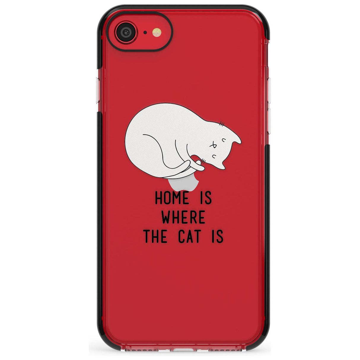 Home Is Where the Cat is Pink Fade Impact Phone Case for iPhone SE 8 7 Plus