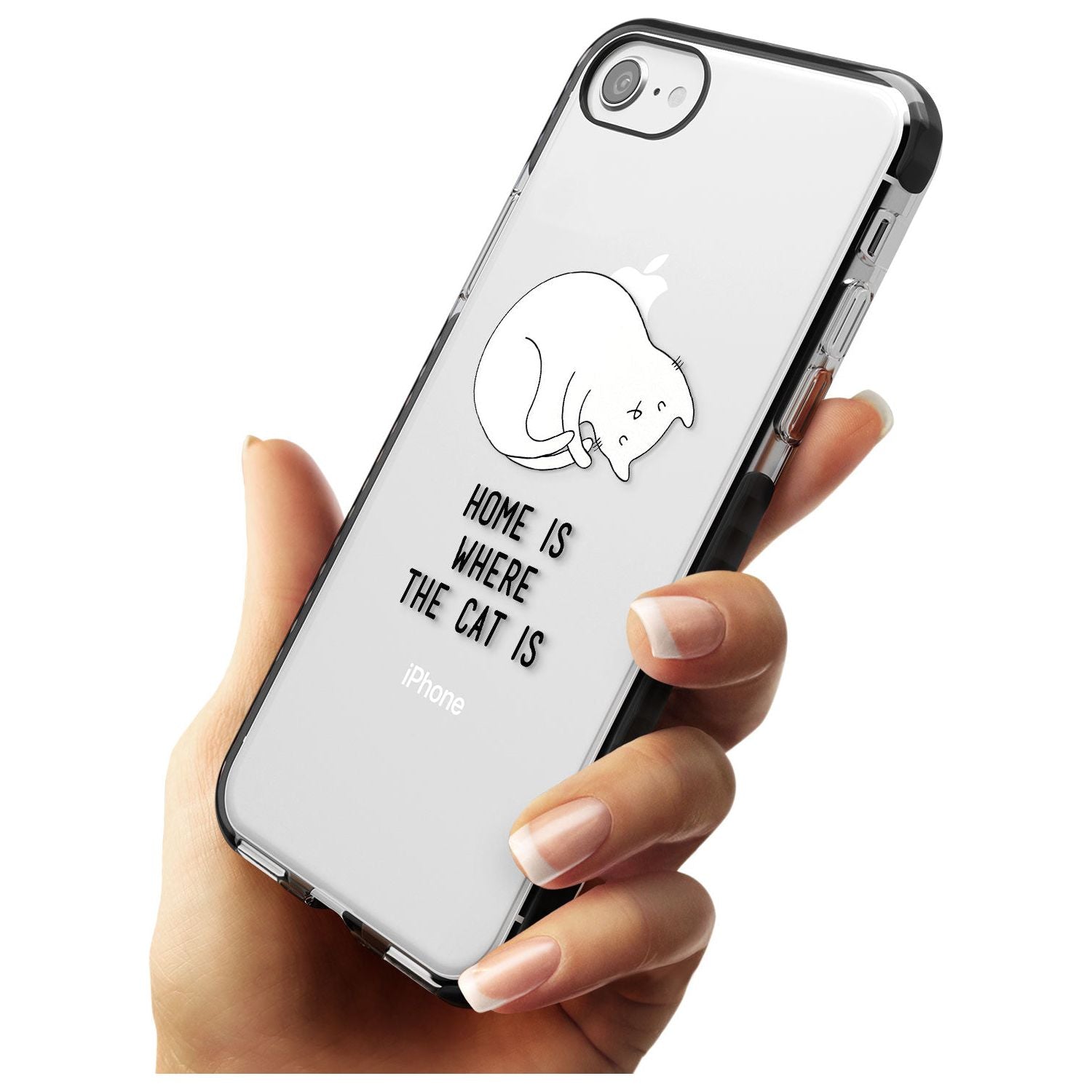 Home Is Where the Cat is Pink Fade Impact Phone Case for iPhone SE 8 7 Plus