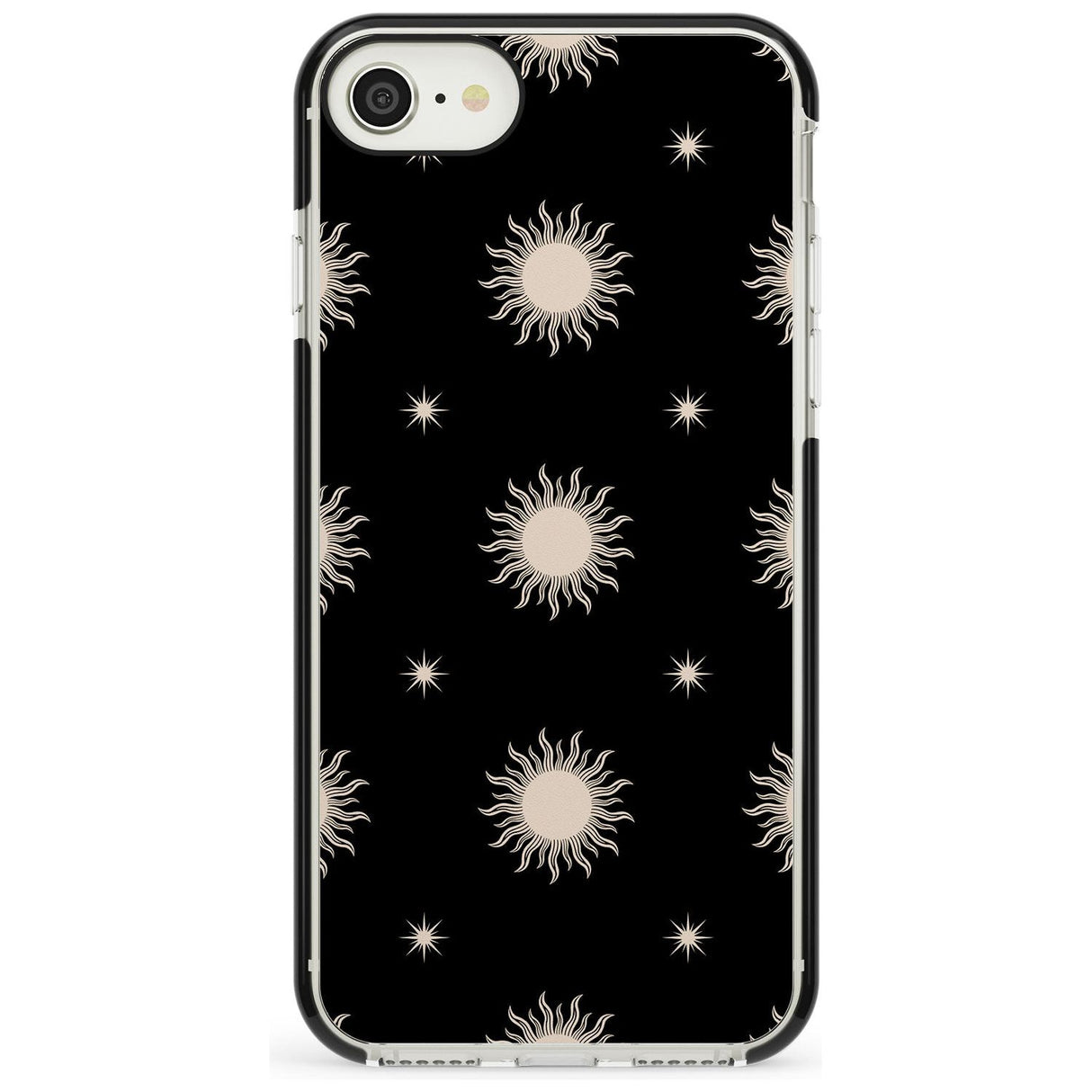 Celestial Patterns Classic Suns (Black) Phone Case iPhone 7/8 / Black Impact Case,iPhone SE / Black Impact Case Blanc Space