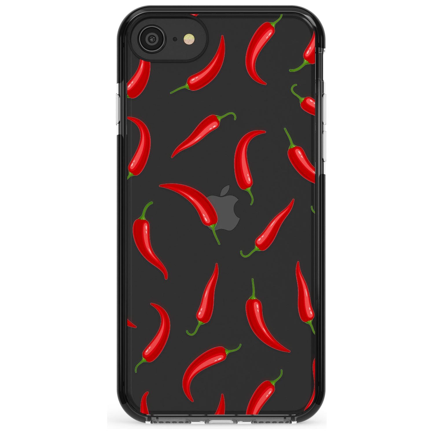 Chilly Pattern Black Impact Phone Case for iPhone SE 8 7 Plus