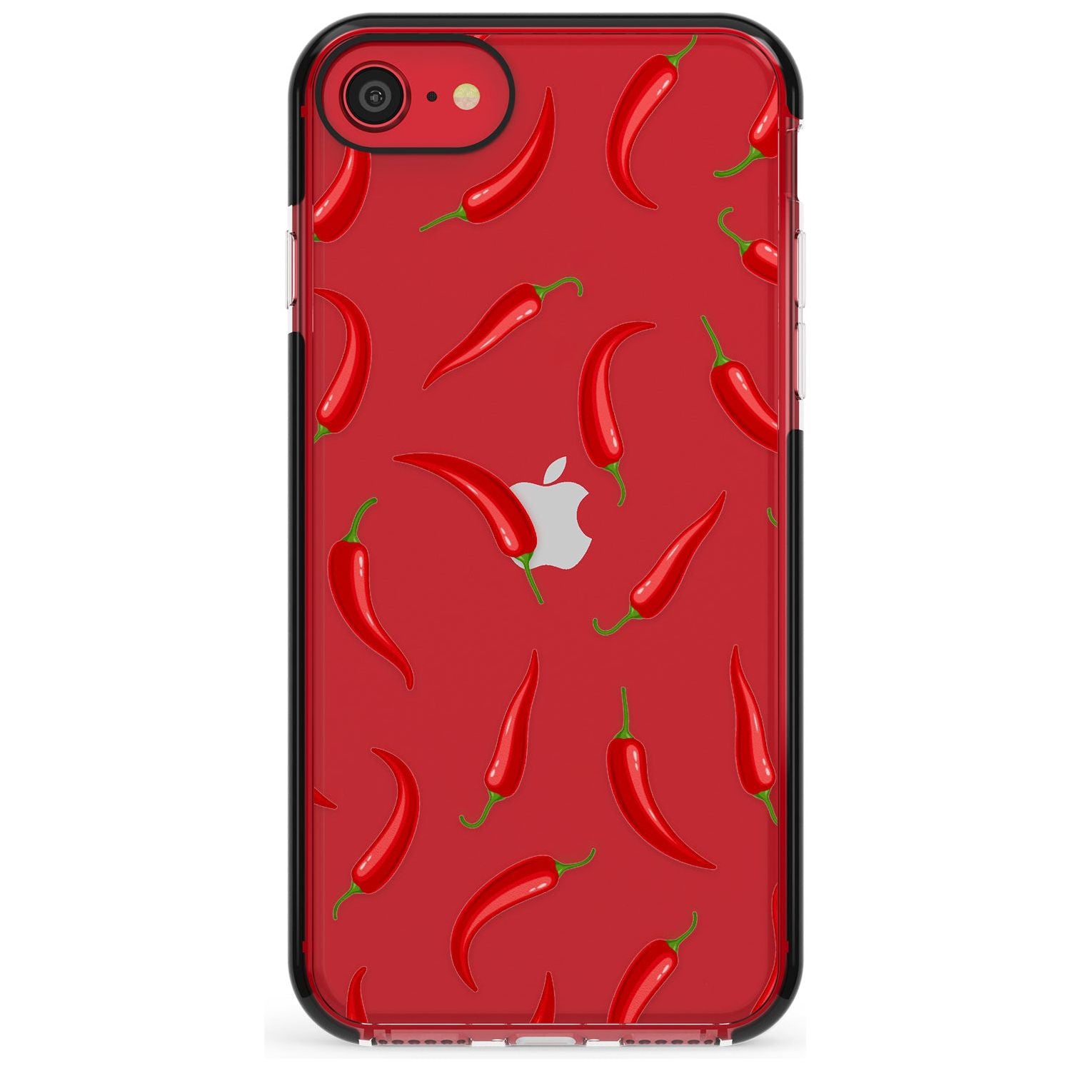 Chilly Pattern Black Impact Phone Case for iPhone SE 8 7 Plus