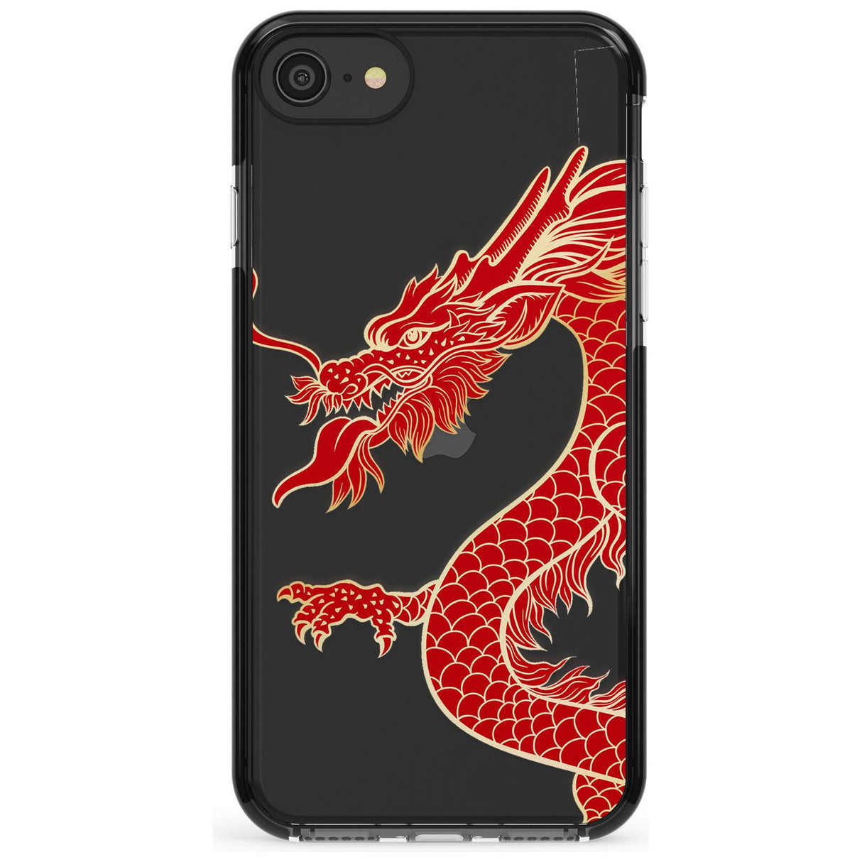 Large Black Dragon Black Impact Phone Case for iPhone SE 8 7 Plus