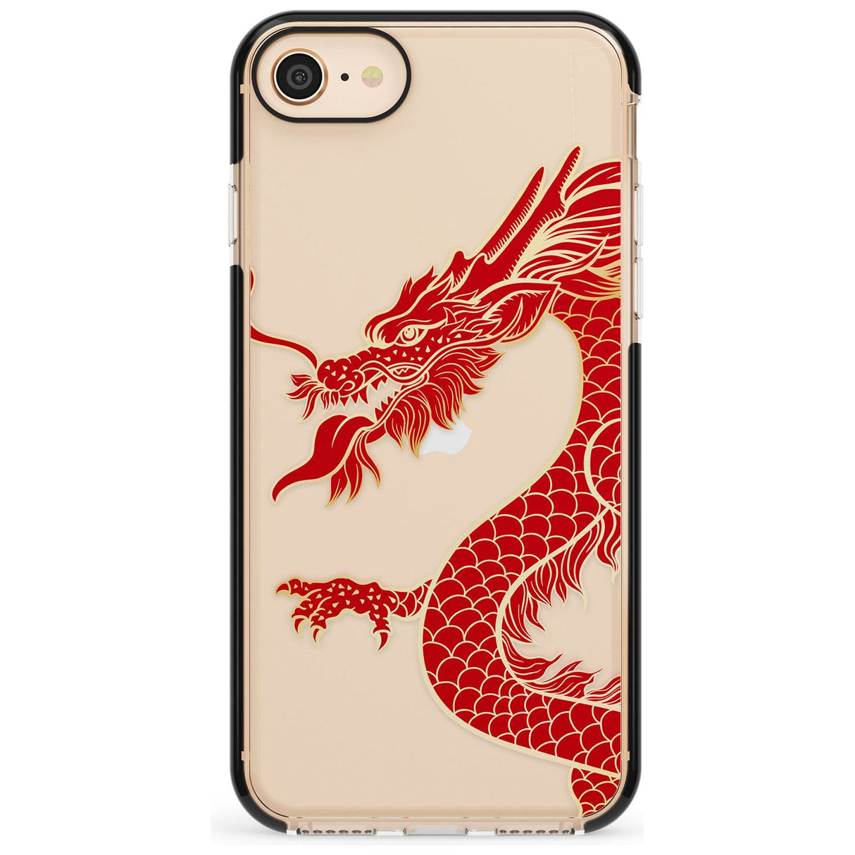 Large Black Dragon Black Impact Phone Case for iPhone SE 8 7 Plus