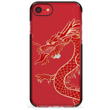 Large Black Dragon Black Impact Phone Case for iPhone SE 8 7 Plus