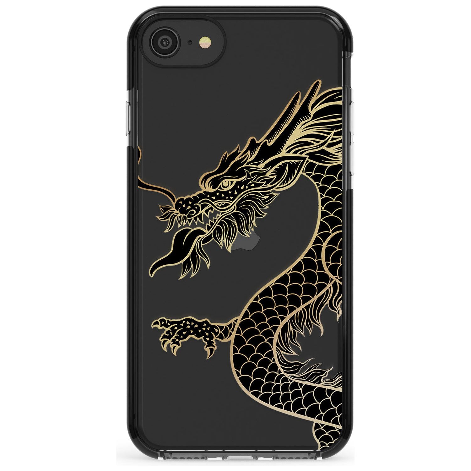 Large Red Dragon Black Impact Phone Case for iPhone SE 8 7 Plus