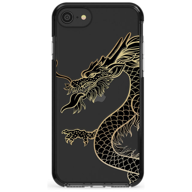 Large Red Dragon Black Impact Phone Case for iPhone SE 8 7 Plus