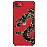 Large Red Dragon Black Impact Phone Case for iPhone SE 8 7 Plus