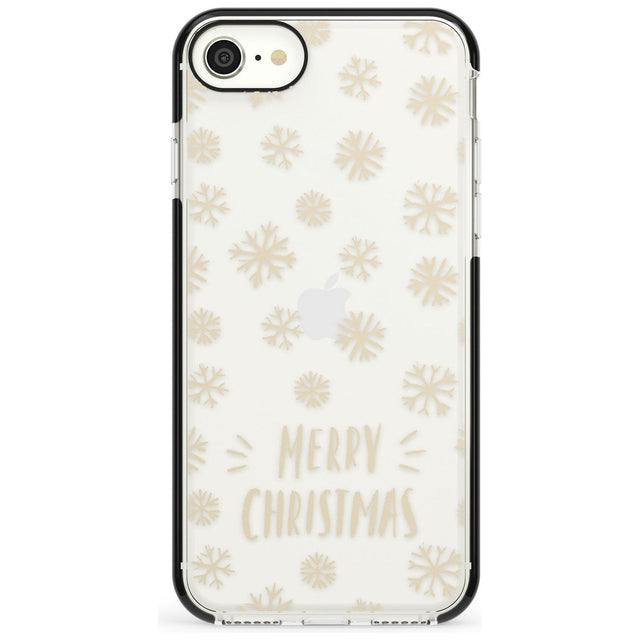 Christmas Snowflake Pattern Black Impact Phone Case for iPhone SE 8 7 Plus