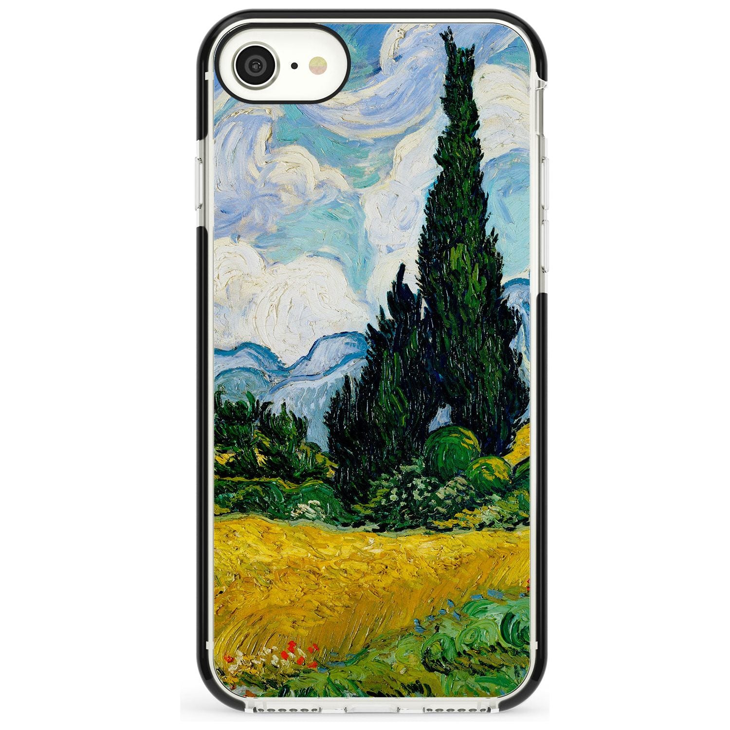 Wheat Field with Cypresses by Vincent Van Gogh Pink Fade Impact Phone Case for iPhone SE 8 7 Plus