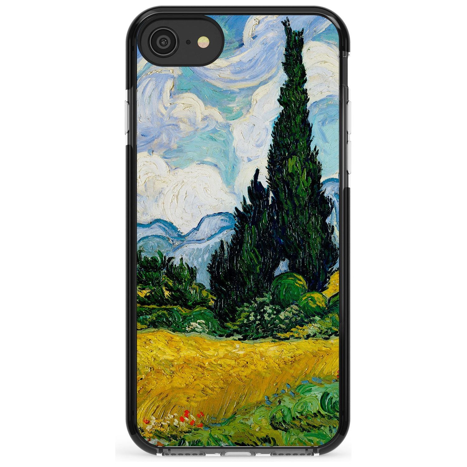 Wheat Field with Cypresses by Vincent Van Gogh Pink Fade Impact Phone Case for iPhone SE 8 7 Plus