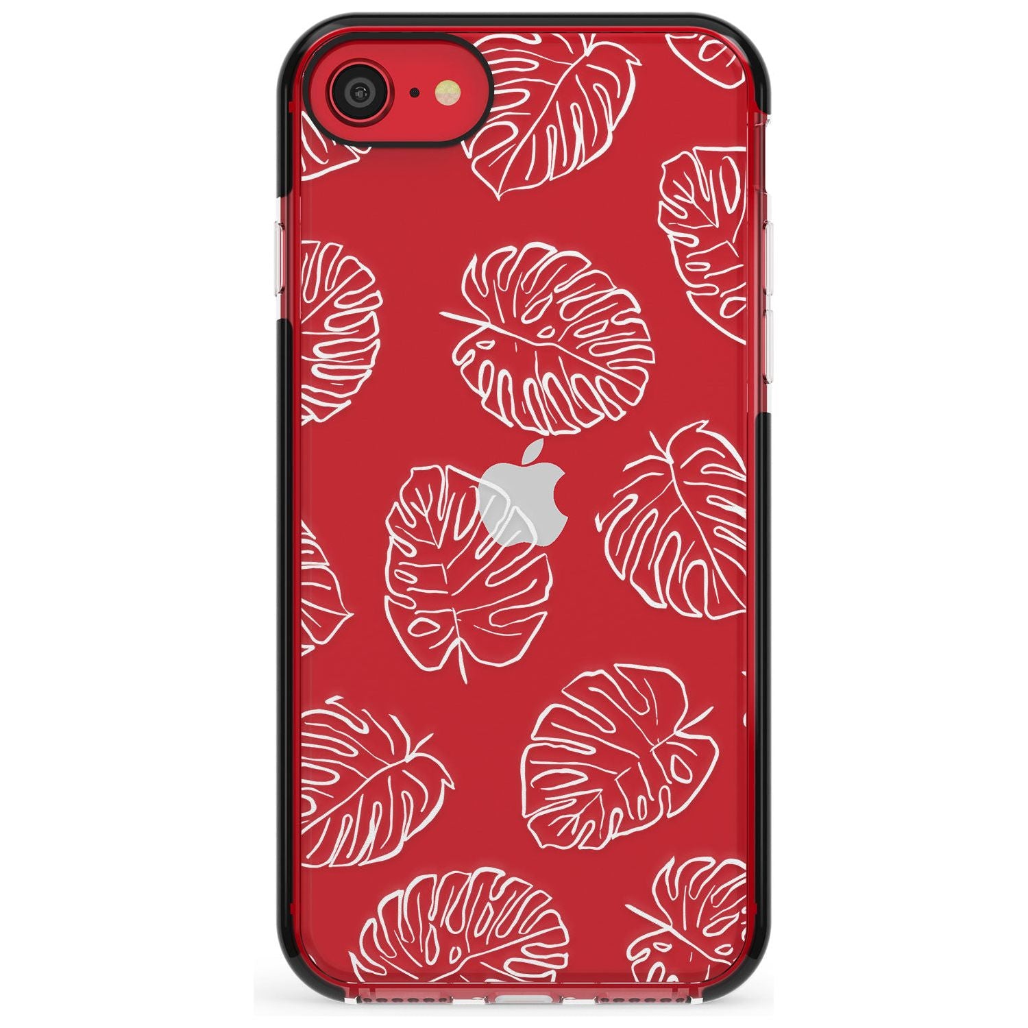 Monstera Leaves Pink Fade Impact Phone Case for iPhone SE 8 7 Plus