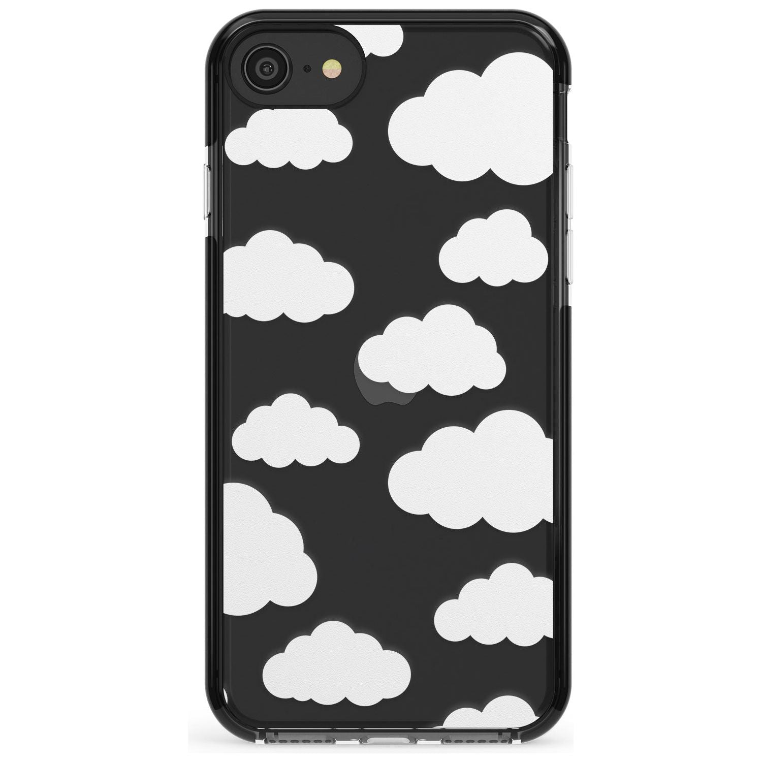 Transparent Cloud Pattern Pink Fade Impact Phone Case for iPhone SE 8 7 Plus