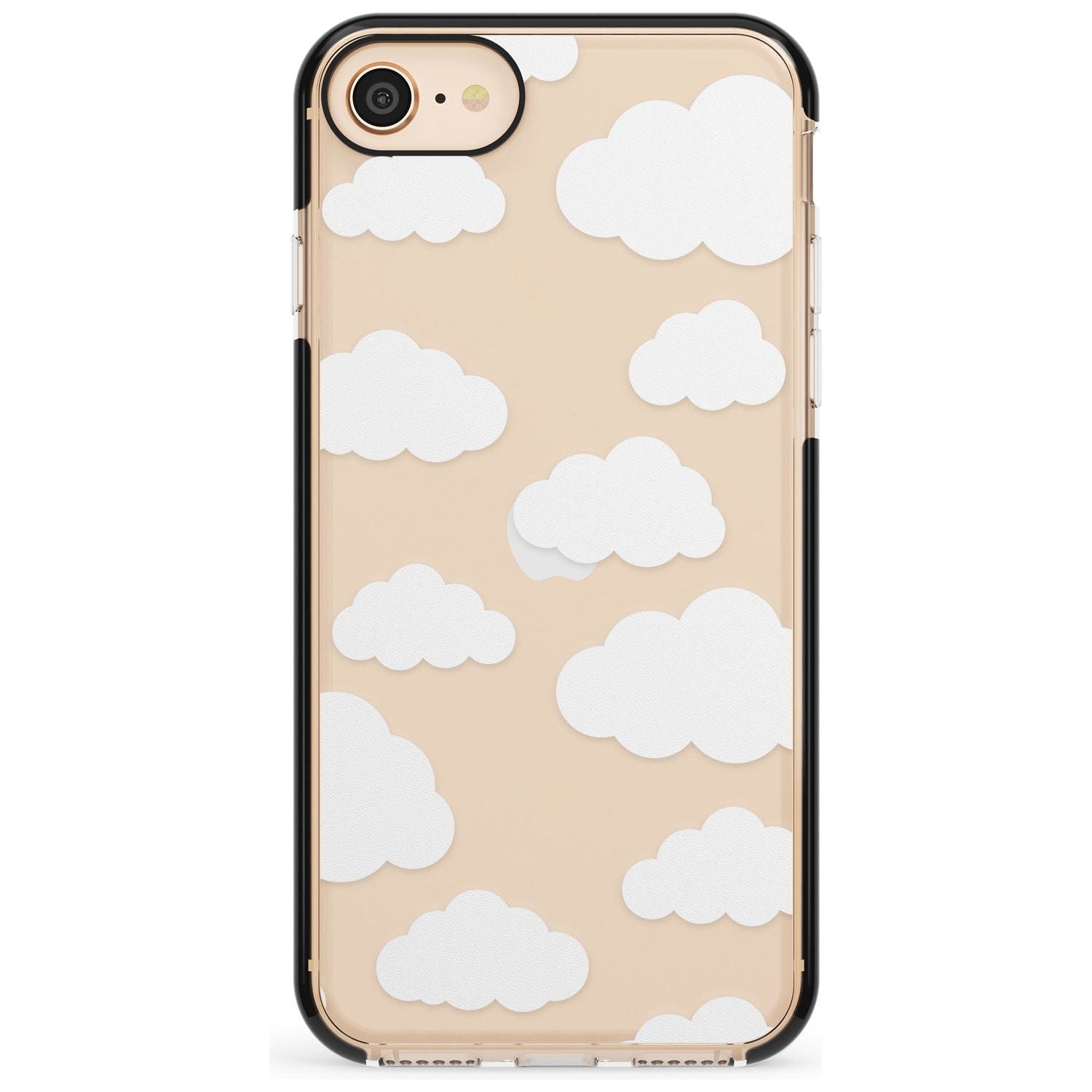 Transparent Cloud Pattern Pink Fade Impact Phone Case for iPhone SE 8 7 Plus