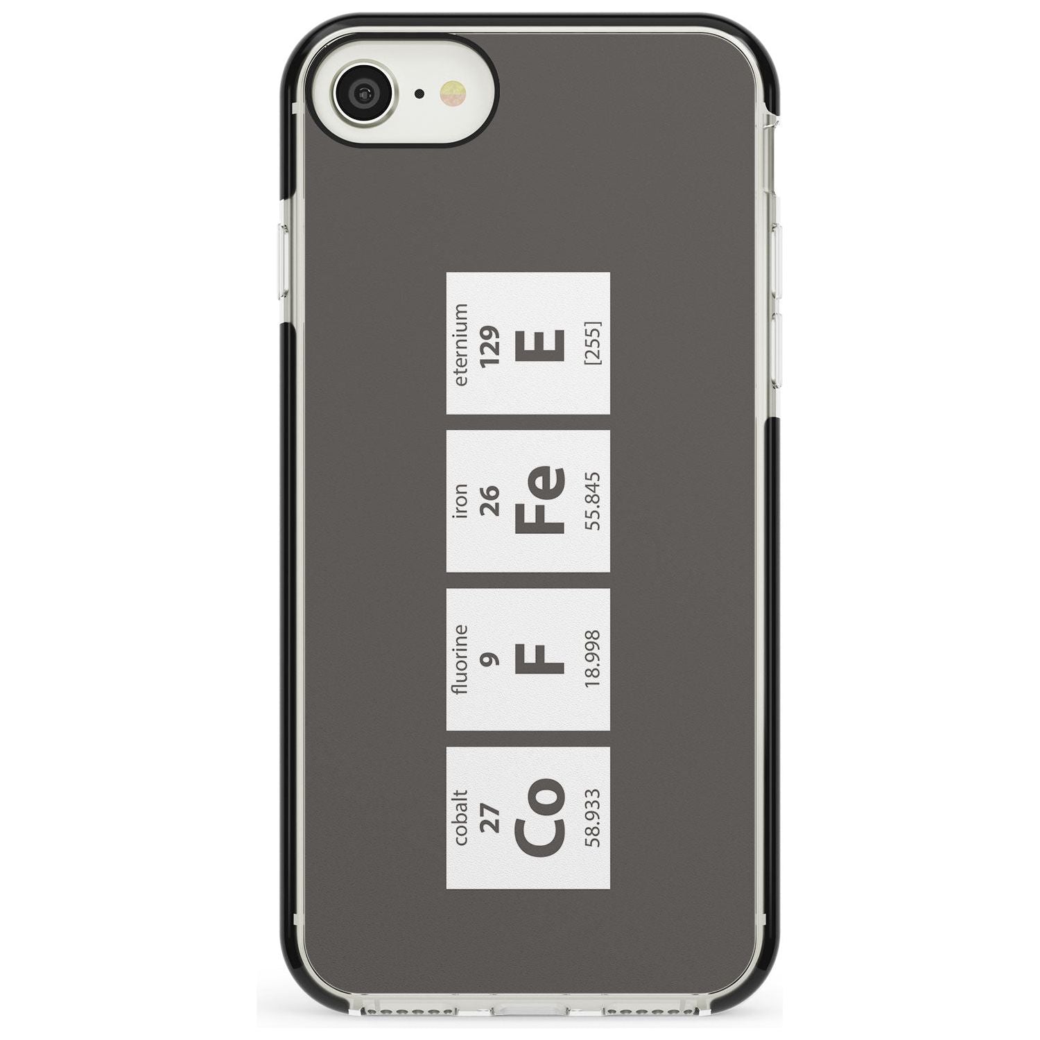 Coffee Element (Grey) Black Impact Phone Case for iPhone SE 8 7 Plus