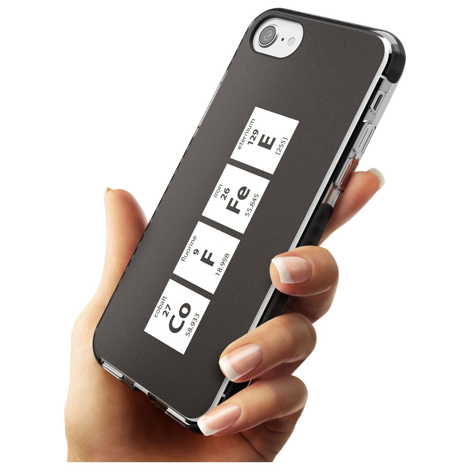 Coffee Element (Grey) Black Impact Phone Case for iPhone SE 8 7 Plus