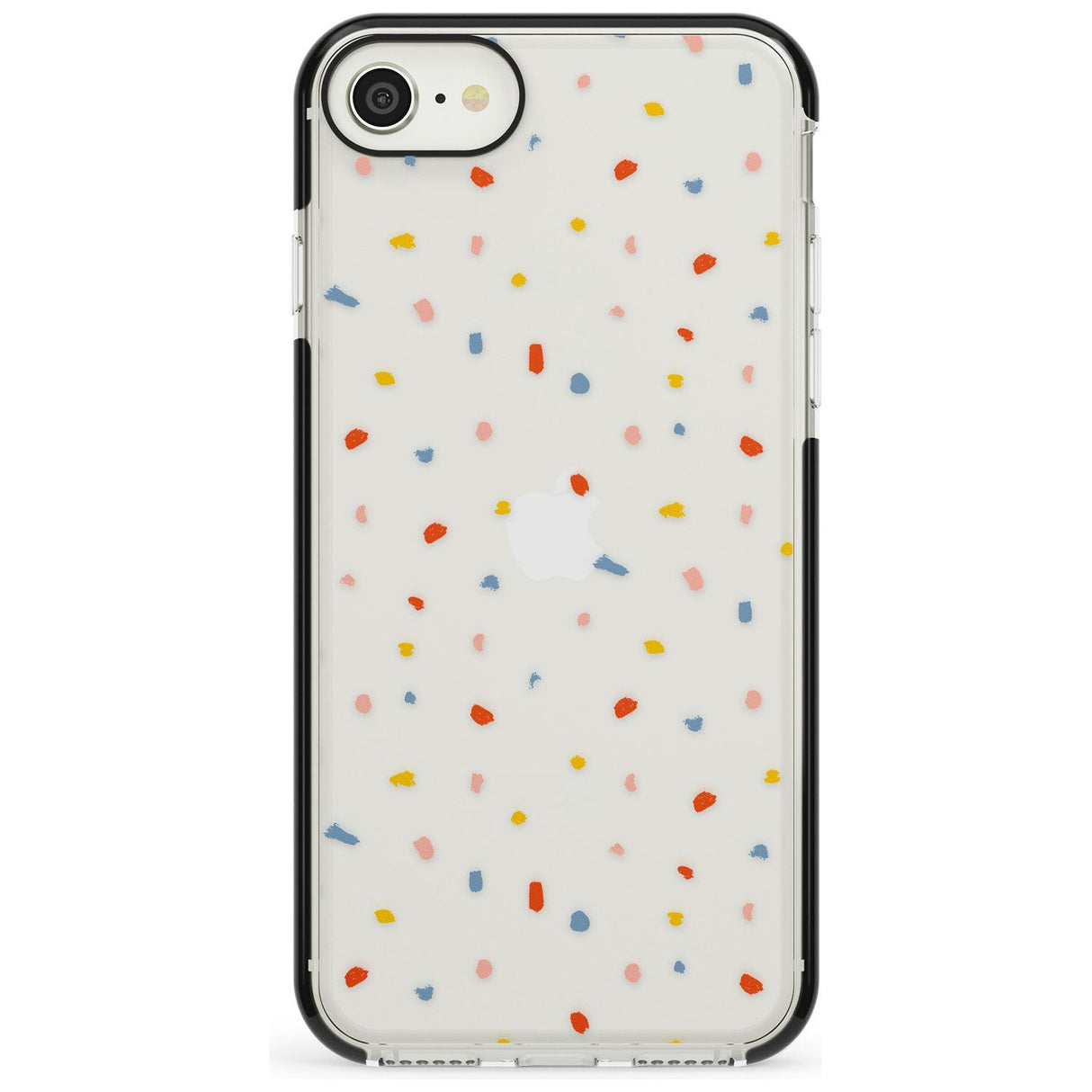 Small Confetti Print Clear iPhone Case  Black Impact Phone Case - Case Warehouse