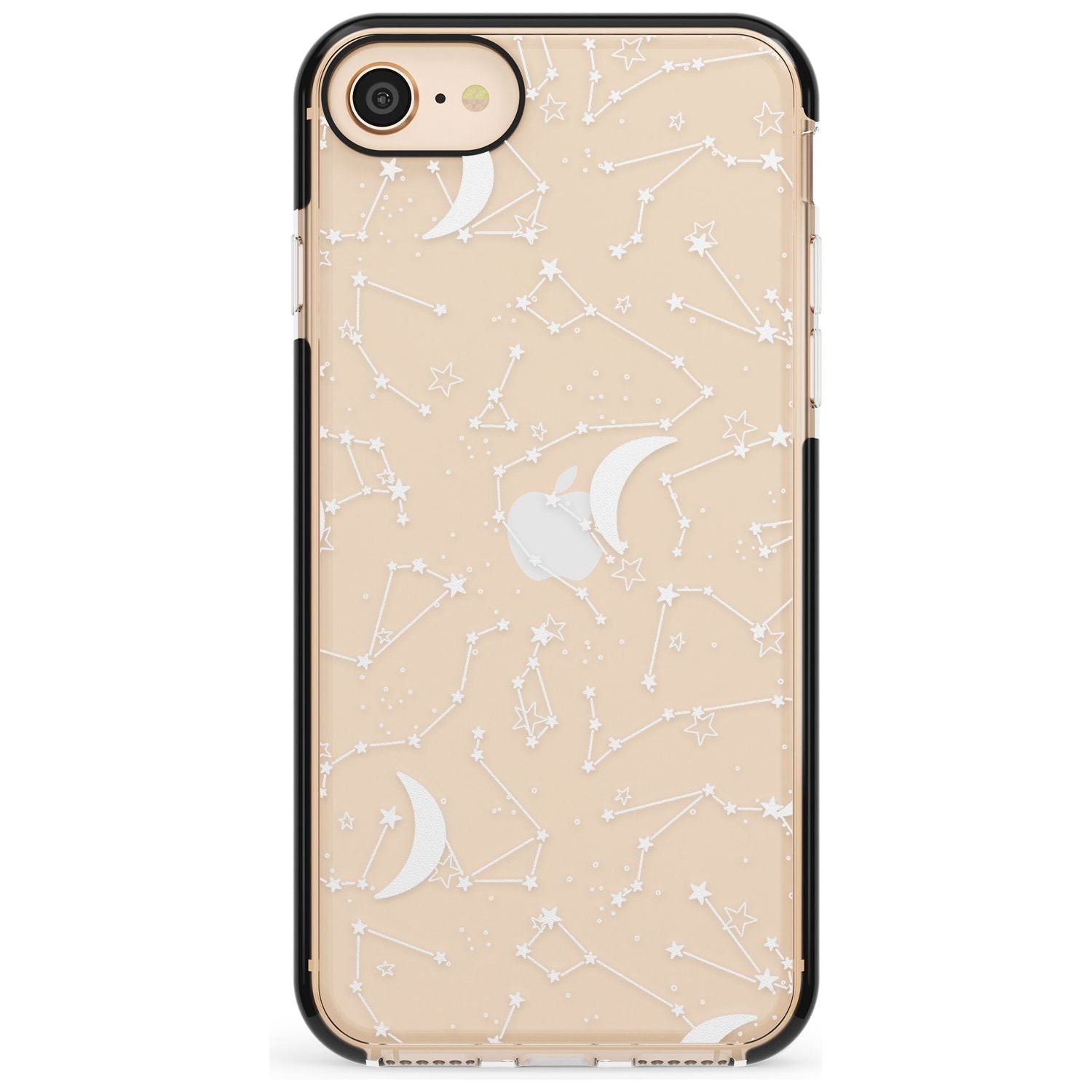 White Constellations on Clear Pink Fade Impact Phone Case for iPhone SE 8 7 Plus