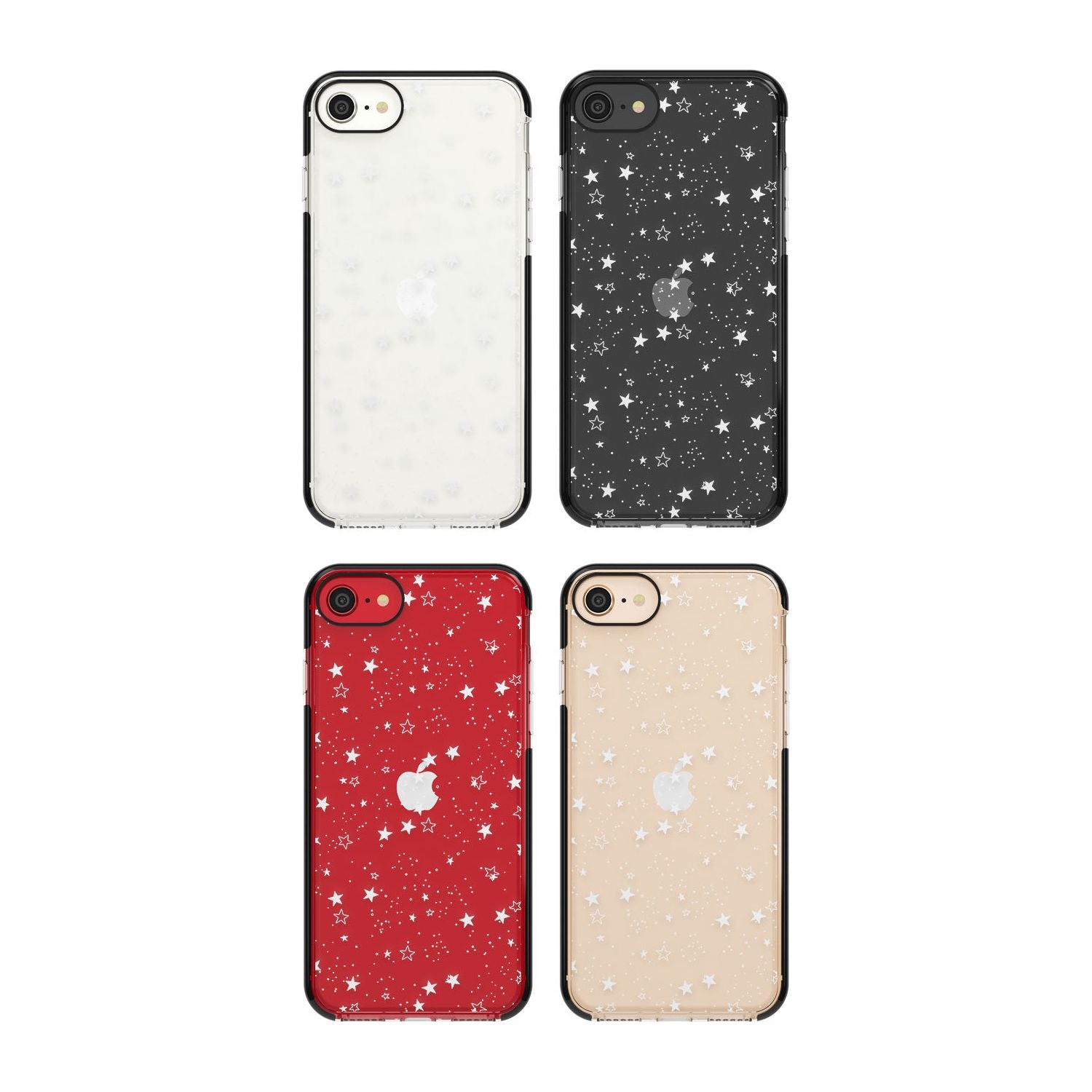 White Stars on Clear Phone Case for iPhone SE