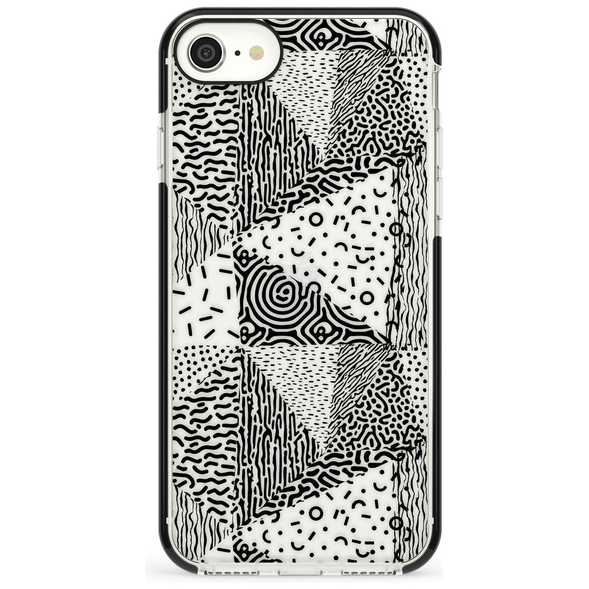 Pattern Mashup (Black) Pink Fade Impact Phone Case for iPhone SE 8 7 Plus