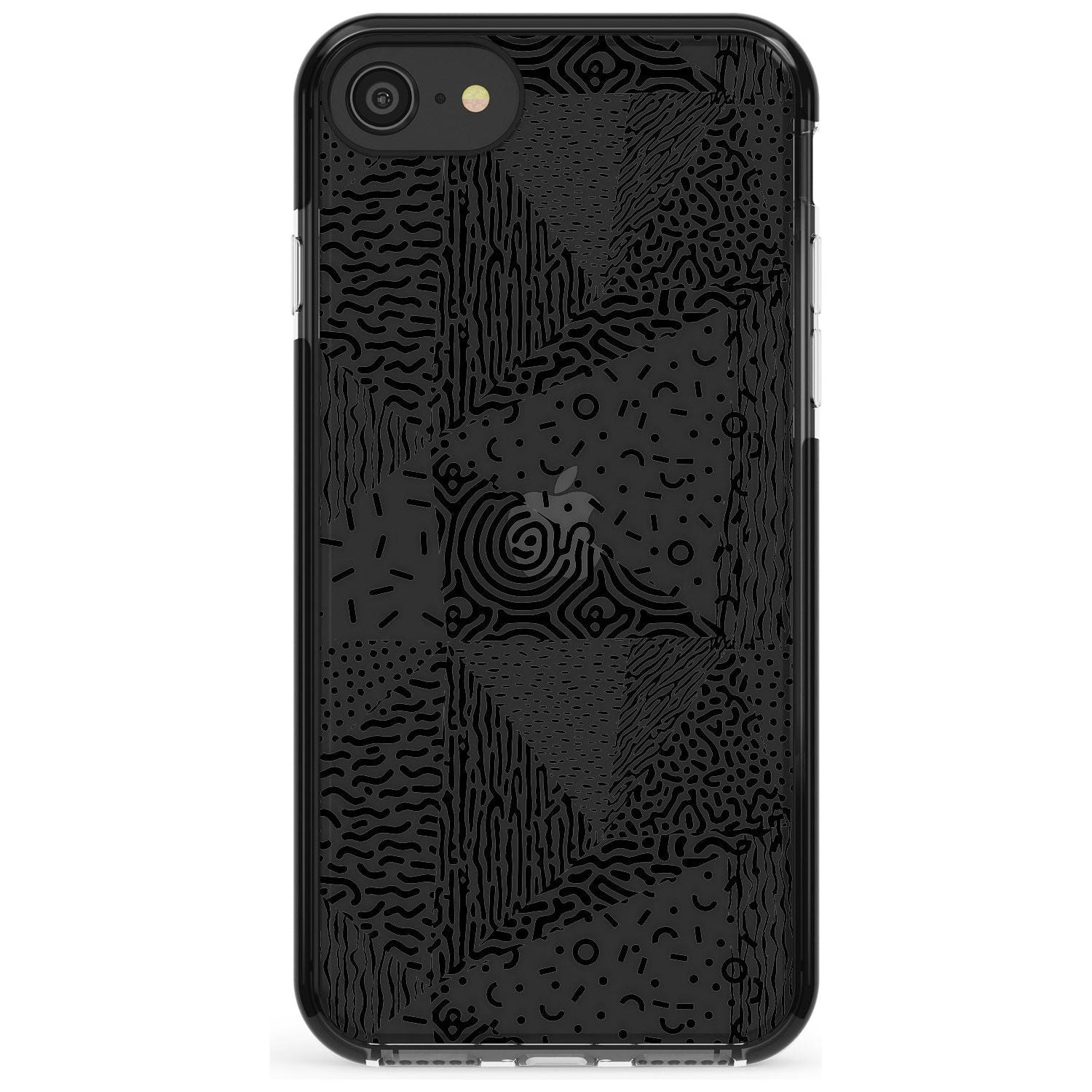 Pattern Mashup (Black) Pink Fade Impact Phone Case for iPhone SE 8 7 Plus