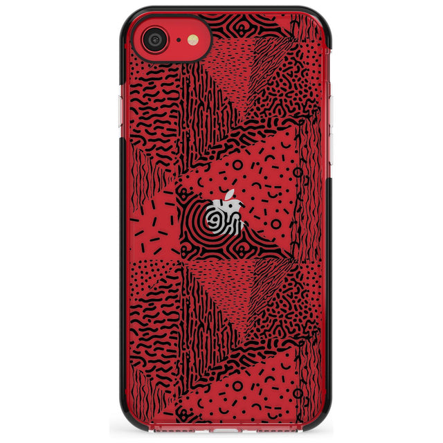 Pattern Mashup (Black) Pink Fade Impact Phone Case for iPhone SE 8 7 Plus