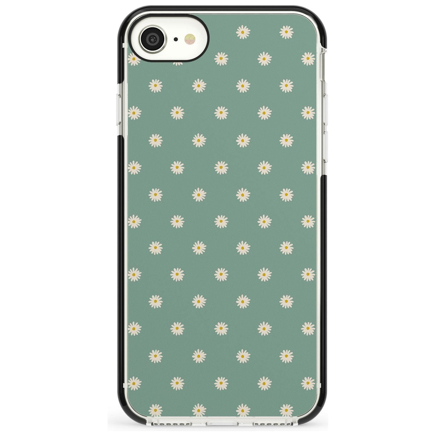 Daisy Pattern - Teal Cute Floral Daisy Design Pink Fade Impact Phone Case for iPhone SE 8 7 Plus