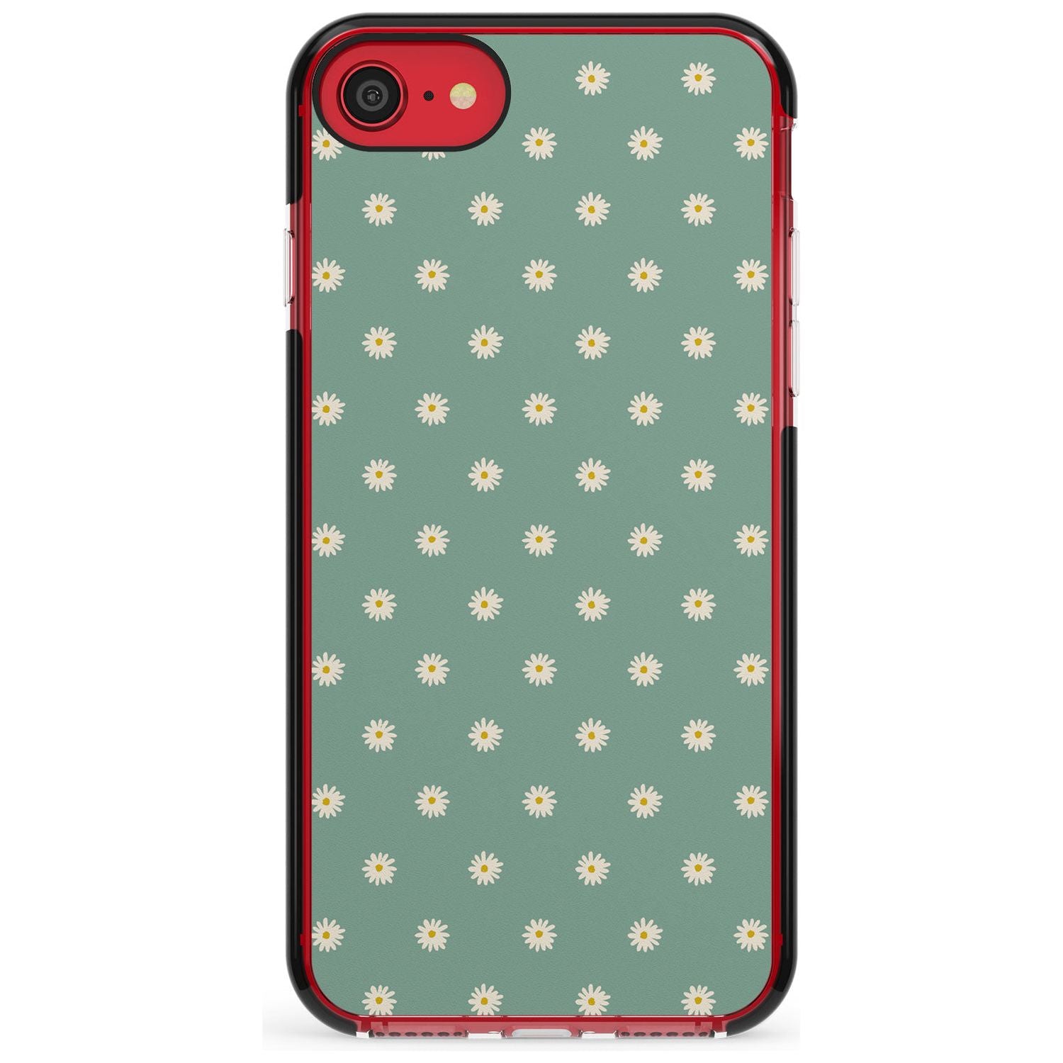 Daisy Pattern - Teal Cute Floral Daisy Design Pink Fade Impact Phone Case for iPhone SE 8 7 Plus