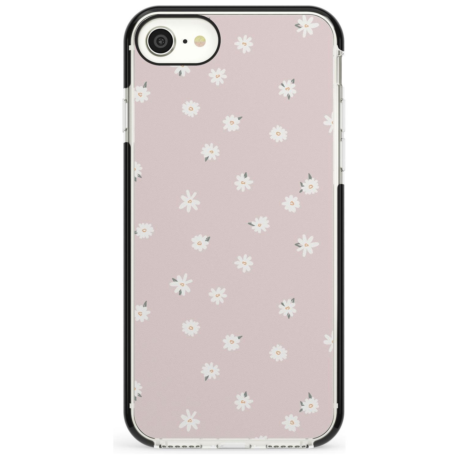 Painted Daises on Pink - Cute Floral Daisy Design Pink Fade Impact Phone Case for iPhone SE 8 7 Plus