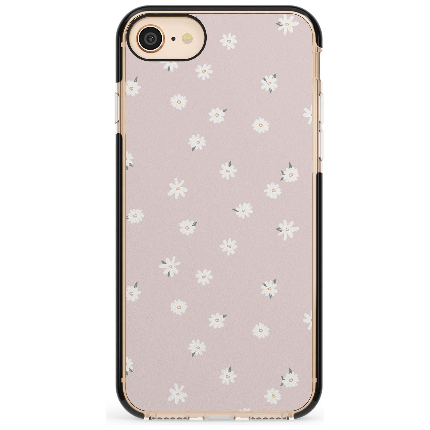 Painted Daises on Pink - Cute Floral Daisy Design Pink Fade Impact Phone Case for iPhone SE 8 7 Plus