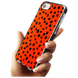 Black & Bright Red Dalmatian Polka Dot Spots Black Impact Phone Case for iPhone SE 8 7 Plus