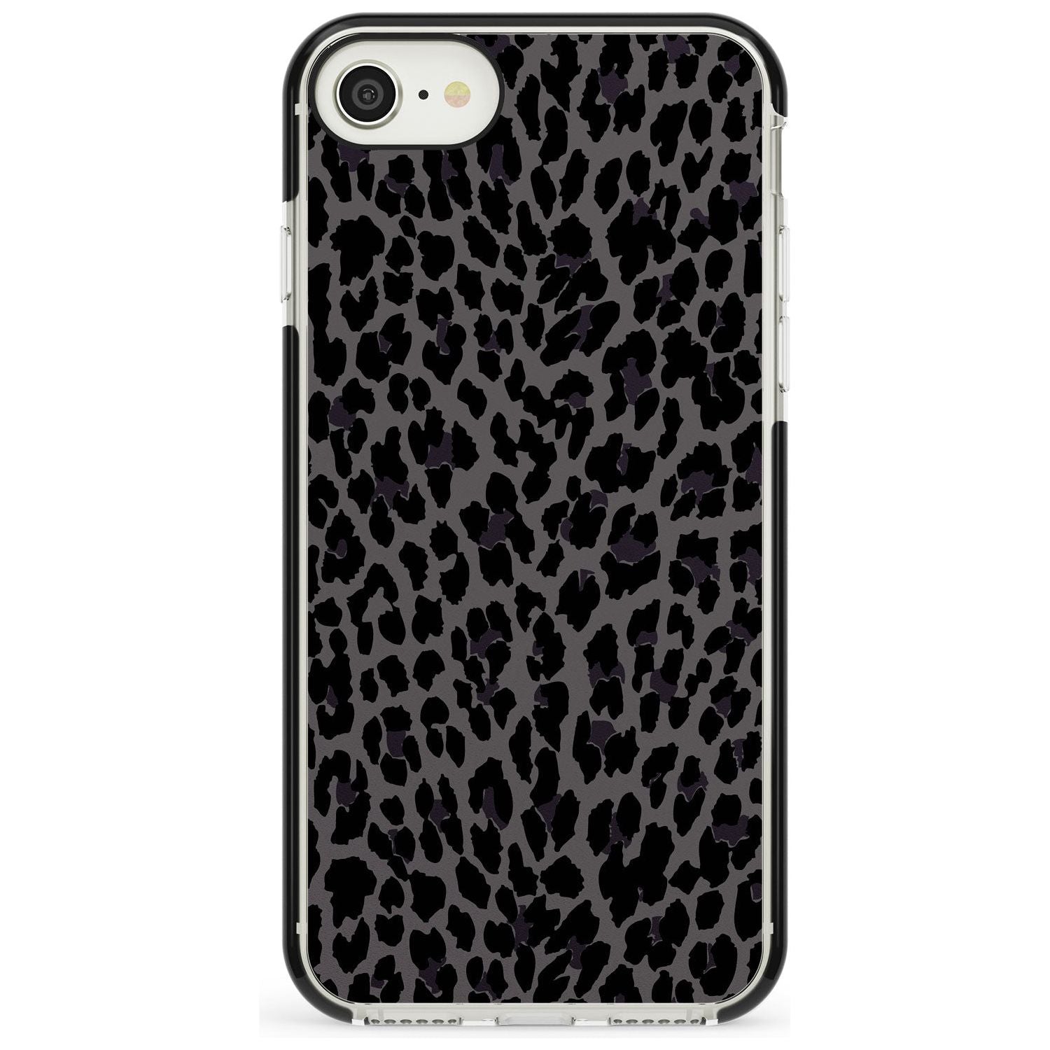 Dark Animal Print Pattern Small Leopard Black Impact Phone Case for iPhone SE 8 7 Plus