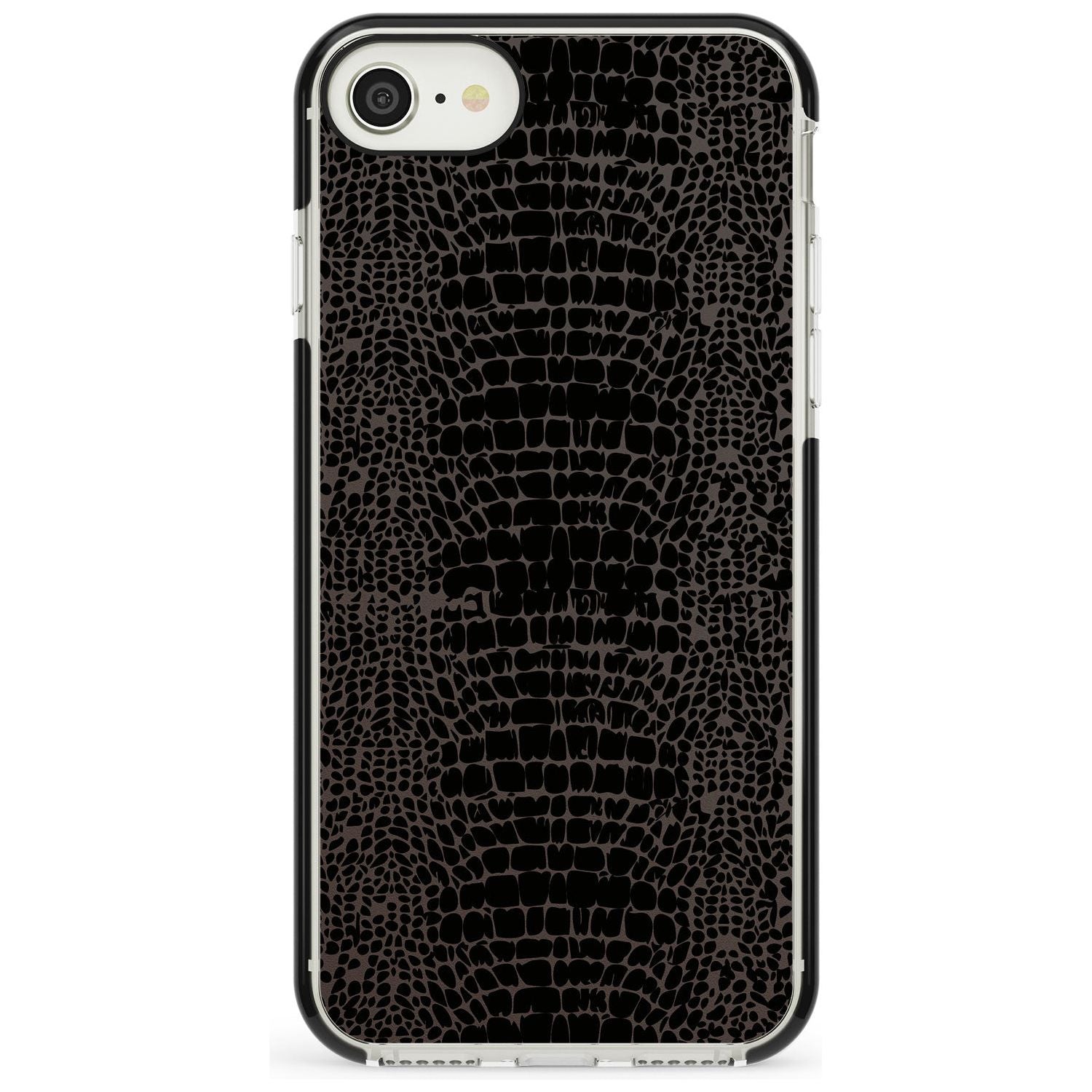 Dark Animal Print Pattern Snake Skin Black Impact Phone Case for iPhone SE 8 7 Plus