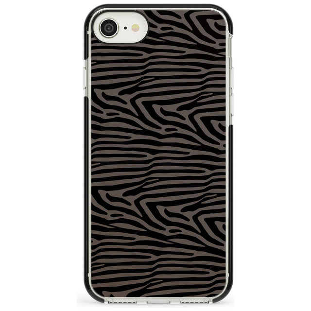 Dark Animal Print Pattern Zebra Black Impact Phone Case for iPhone SE 8 7 Plus