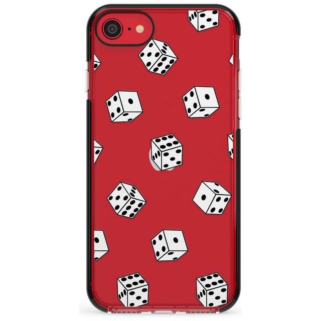 Clear Dice Pattern Black Impact Phone Case for iPhone SE 8 7 Plus