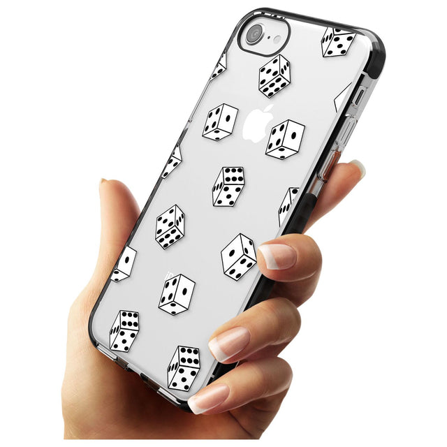 Clear Dice Pattern Black Impact Phone Case for iPhone SE 8 7 Plus