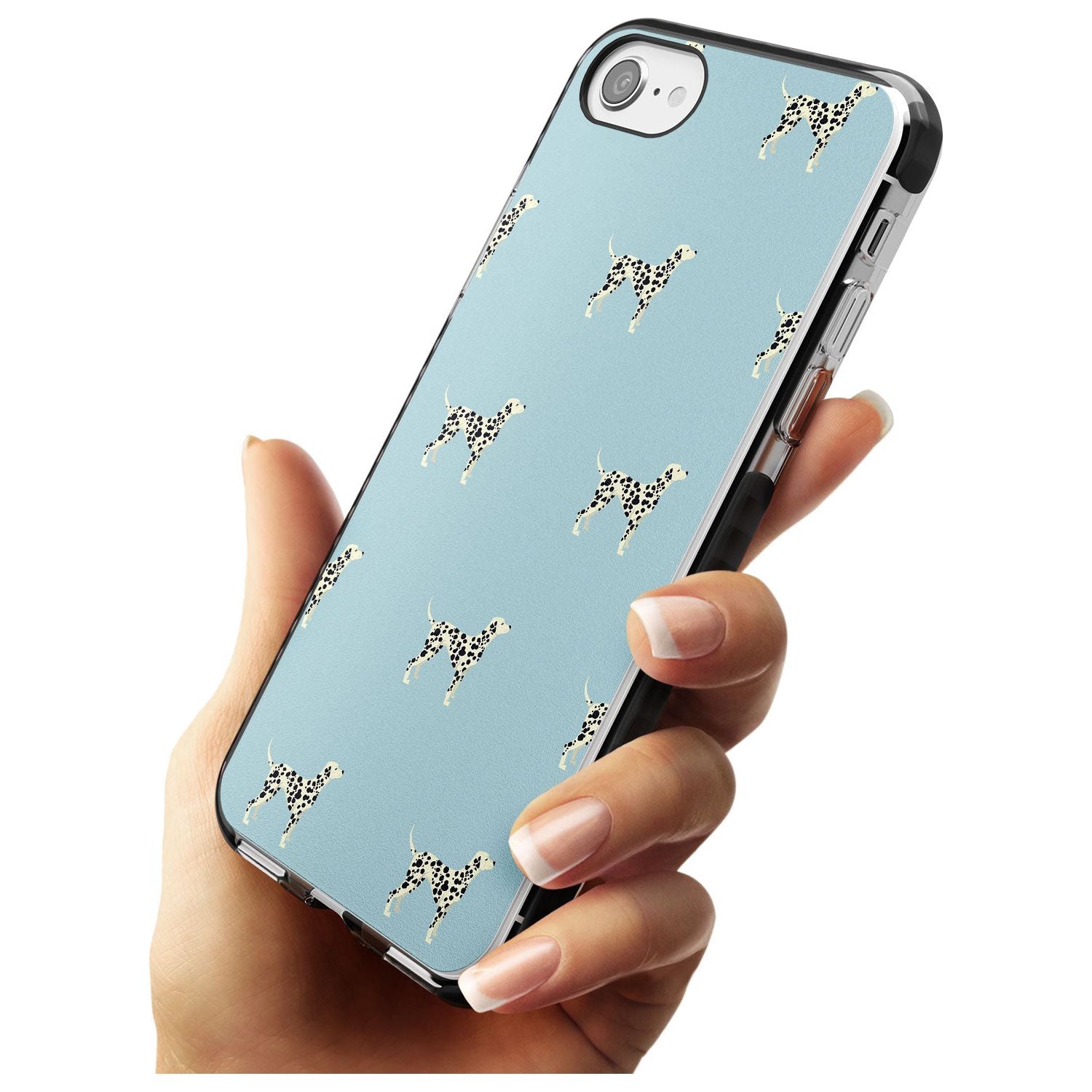 Dalmation Dog Pattern Black Impact Phone Case for iPhone SE 8 7 Plus