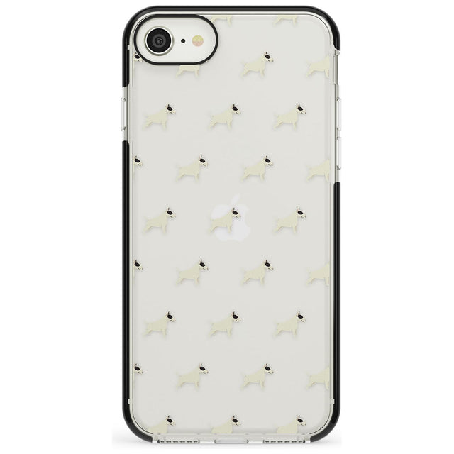 Bull Terrier Dog Pattern Clear Black Impact Phone Case for iPhone SE 8 7 Plus