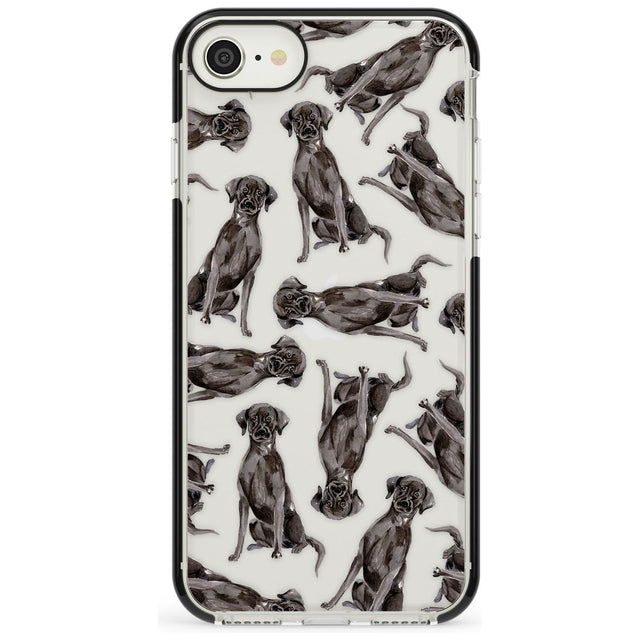 Black Labrador Watercolour Dog Pattern Black Impact Phone Case for iPhone SE 8 7 Plus