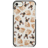 French Bulldog Watercolour Dog Pattern Black Impact Phone Case for iPhone SE 8 7 Plus