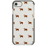 English Bulldog Dog Pattern Clear Black Impact Phone Case for iPhone SE 8 7 Plus