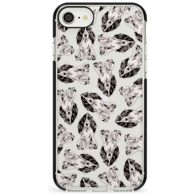 Cocker Spaniel (Black) Watercolour Dog Pattern Black Impact Phone Case for iPhone SE 8 7 Plus