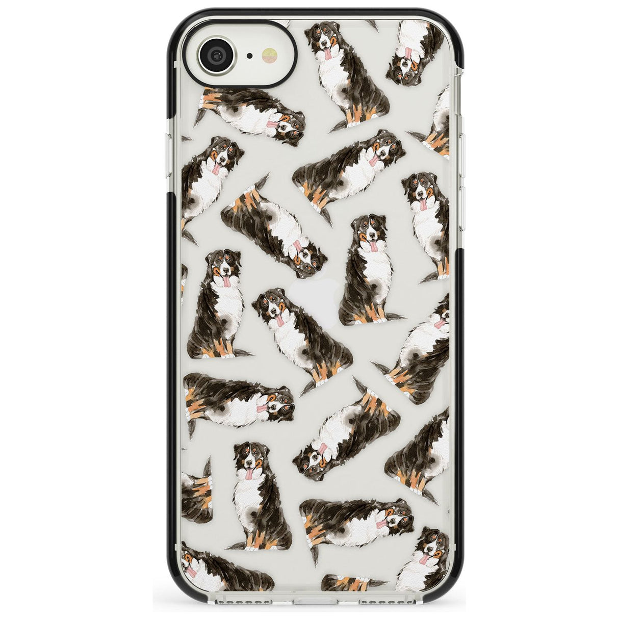 Bernese Mountain Dog Watercolour Dog Pattern Black Impact Phone Case for iPhone SE 8 7 Plus