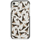 Bernese Mountain Dog Watercolour Dog Pattern Black Impact Phone Case for iPhone SE 8 7 Plus