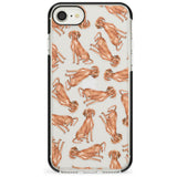 Hungarian Vizsla Watercolour Dog Pattern Black Impact Phone Case for iPhone SE 8 7 Plus