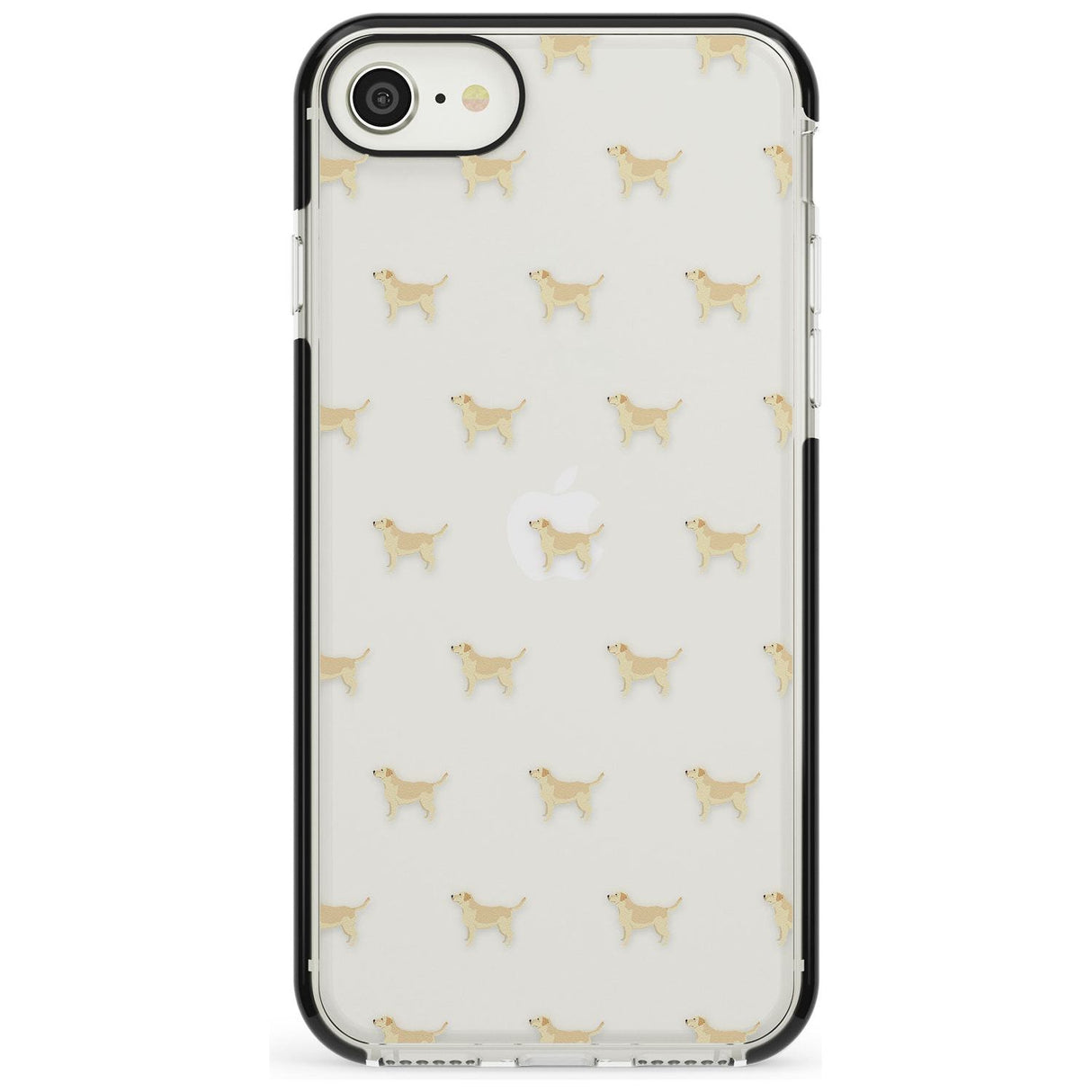 Tan Labrador Dog Pattern Clear Black Impact Phone Case for iPhone SE 8 7 Plus