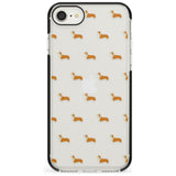 Pembroke Welsh Corgi Dog Pattern Clear Black Impact Phone Case for iPhone SE 8 7 Plus